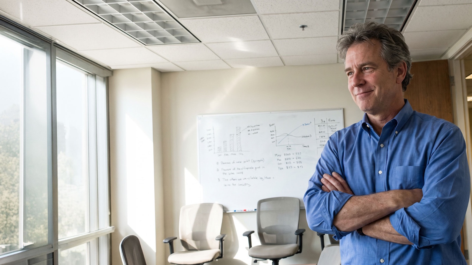 Senior marketing leader directing a strategy session with a business team